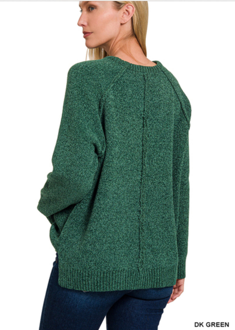 Chenille Raglan Sweaters in 8 Color Choices