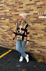 Bright Plaid 3/4 Pullover Sweater