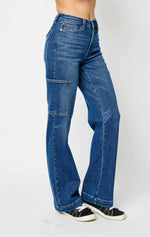 Judy Blue High Waist Wide Leg Cargo Jeans