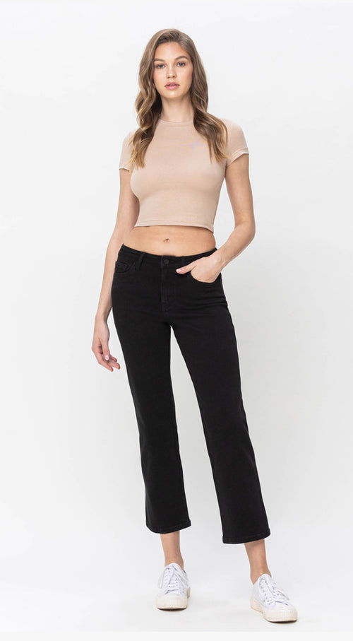 Vervet Hi Waist Straight Black Jeans