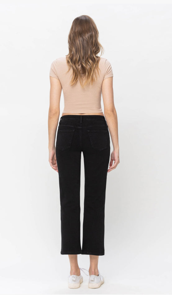 Vervet Hi Waist Straight Black Jeans