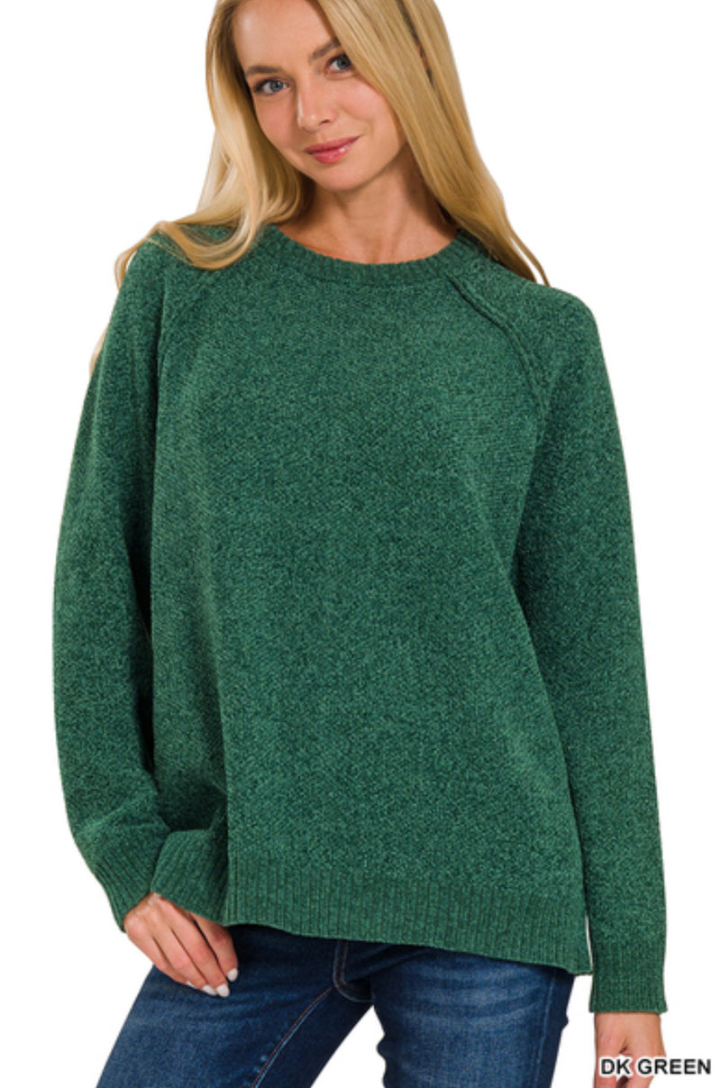 Chenille Raglan Sweaters in 8 Color Choices