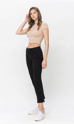 Vervet Hi Waist Straight Black Jeans