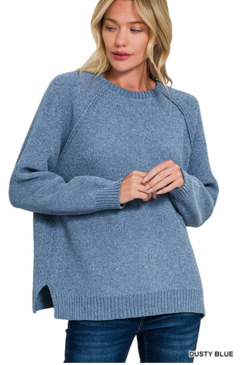 Chenille Raglan Sweaters in 8 Color Choices