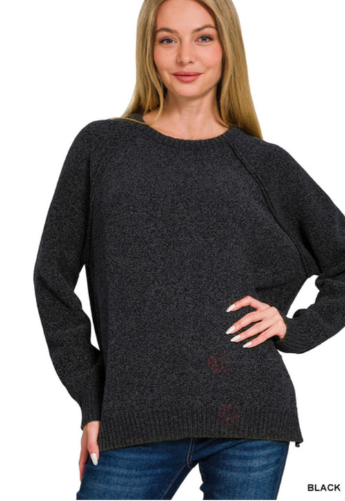 Chenille Raglan Sweaters in 8 Color Choices