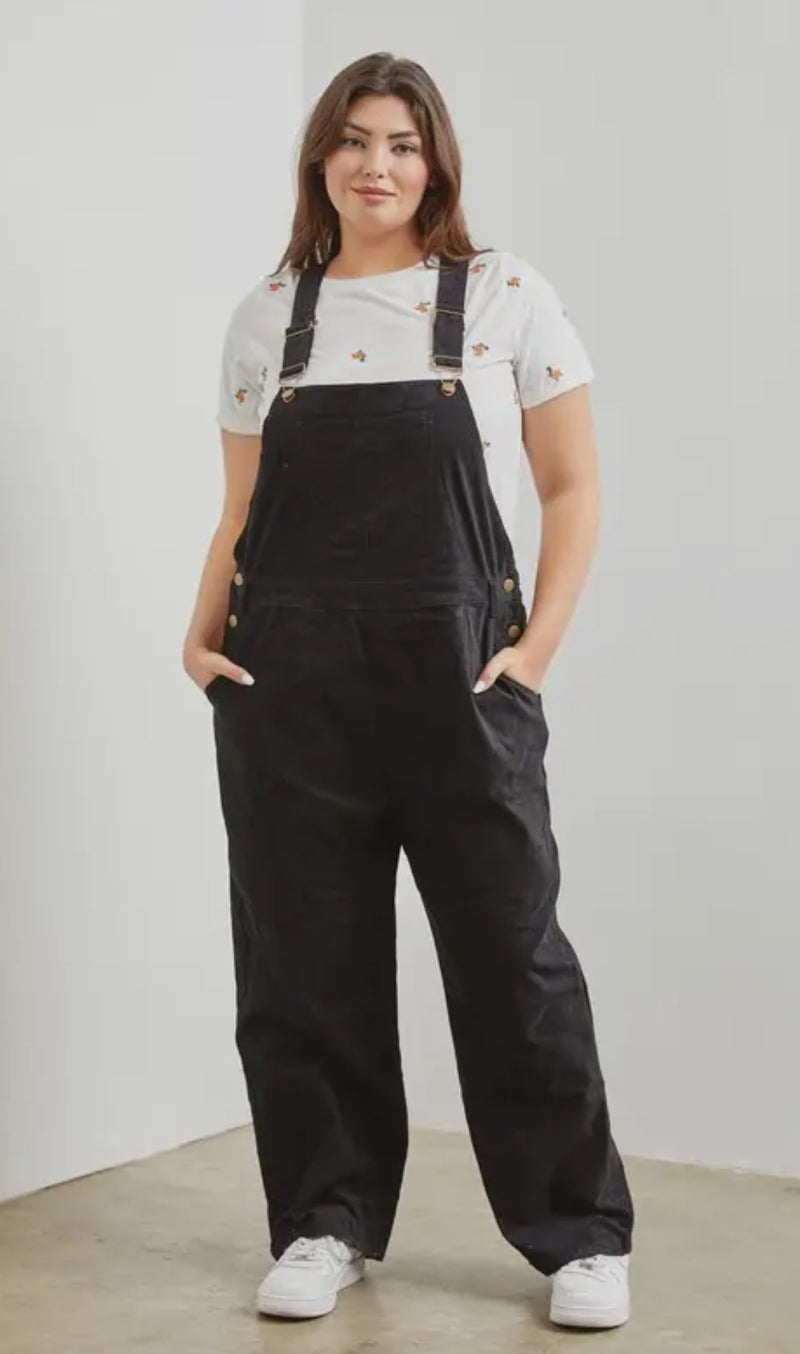 Black Velvet Overalls Plus