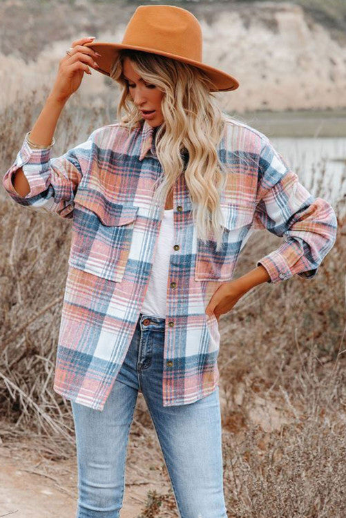 Pink Plaid Shacket