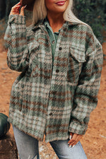 Mist Green Plaid Shacket