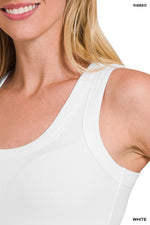 Lightweight Ribbed Scoop Neck Tank Top