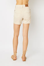 Judy Blue High Waist Bone Garment Dyed Shorts