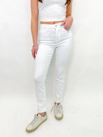 High Rise Straight-Cut White Crops