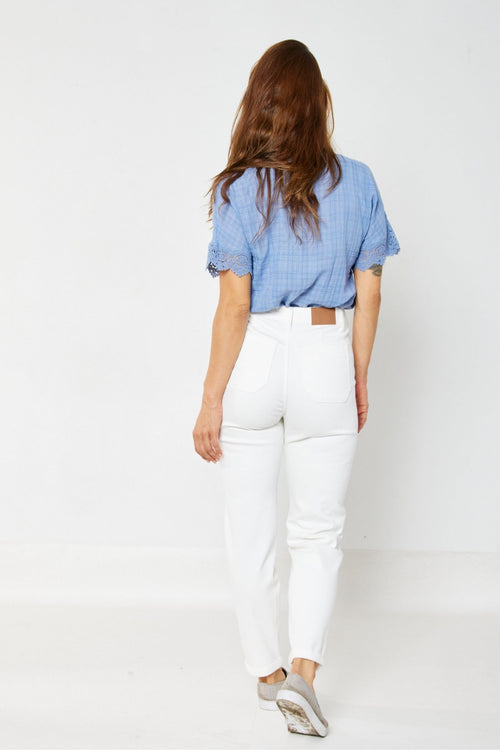 Judy Blue White Cuffed Jogger Jeans