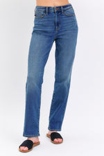 Judy Blue Plus High Waist Straight Fit Dark Wash Jeans