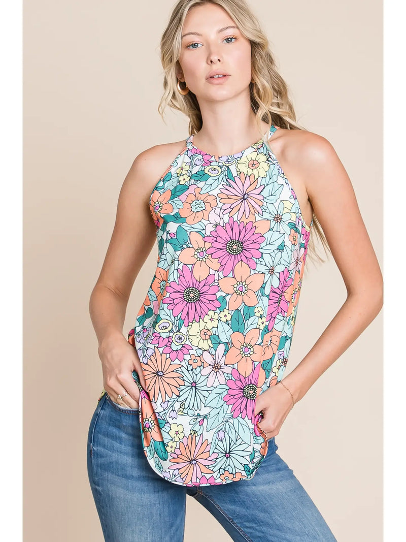 Bright Floral Swing Tank