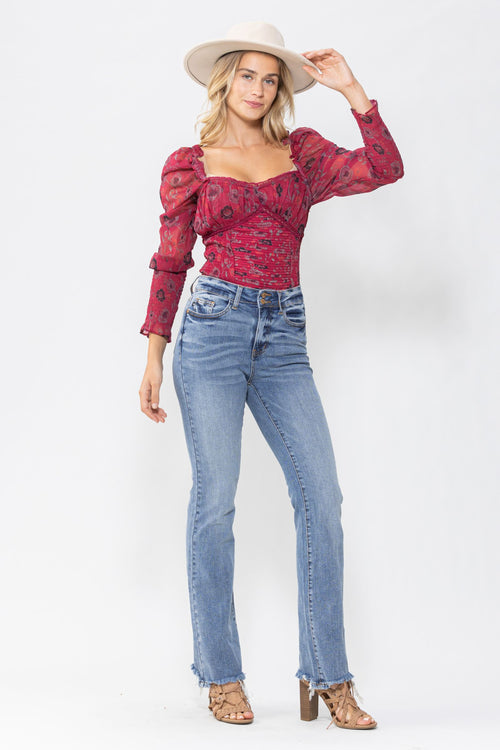 Judy Blue High Waist Double Button Bootcut Jeans