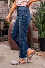 Judy Blue Cool Denim Cuffed Boyfriend Jeans RESTOCK