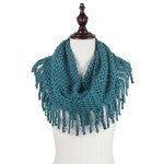 Knit Mini-Tube Scarf with Fringe