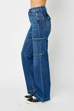 Judy Blue High Waist Wide Leg Cargo Jeans