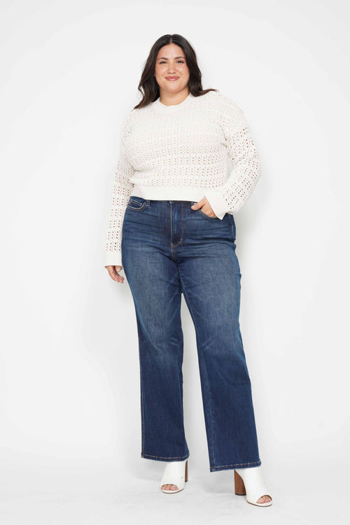 Plus Judy Blue Dark Tummy Control Classic Straight Jeans