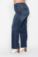 Plus Judy Blue Dark Tummy Control Classic Straight Jeans