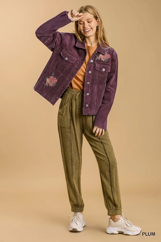 Corduroy Embroidered Jacket