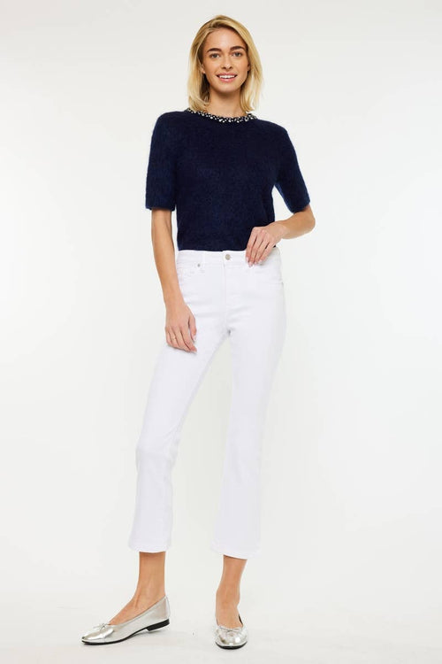 Kan Can White Denim Crops