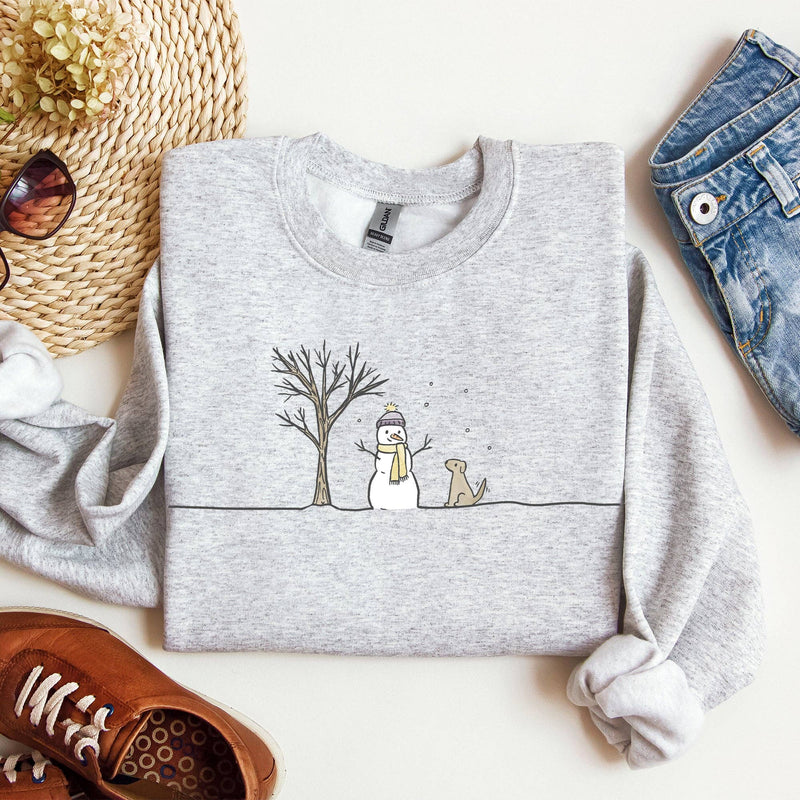 Snowman + Dog Winter Sweatshirt