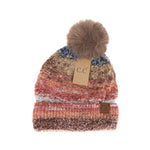 Space Dye Faux Fur Pom C.C Beanie HTC0041