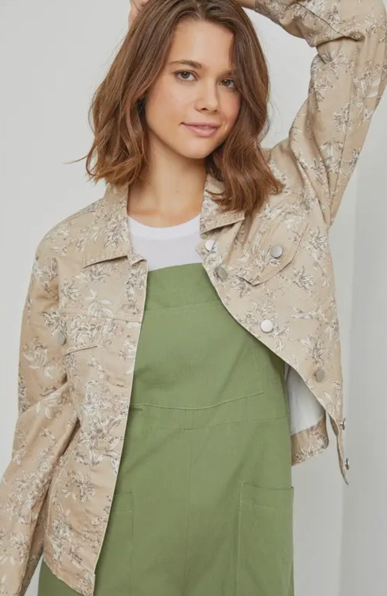 Taupe Floral Jacket