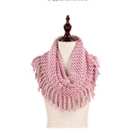 Knit Mini-Tube Scarf with Fringe