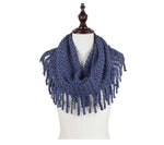 Knit Mini-Tube Scarf with Fringe