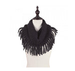 Knit Mini-Tube Scarf with Fringe