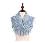 Knit Mini-Tube Scarf with Fringe