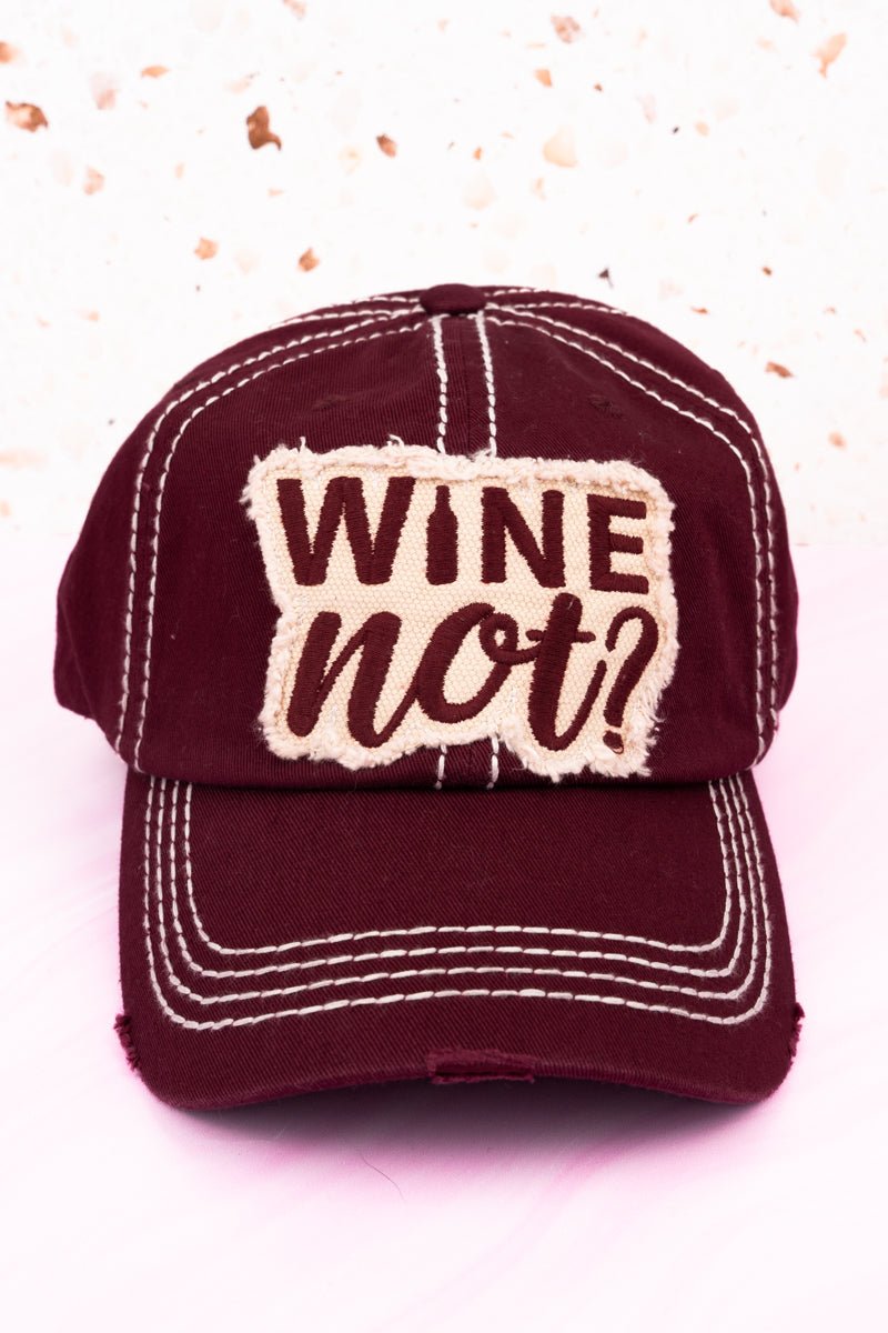 DISTRESSED  'WINE NOT?' Hat