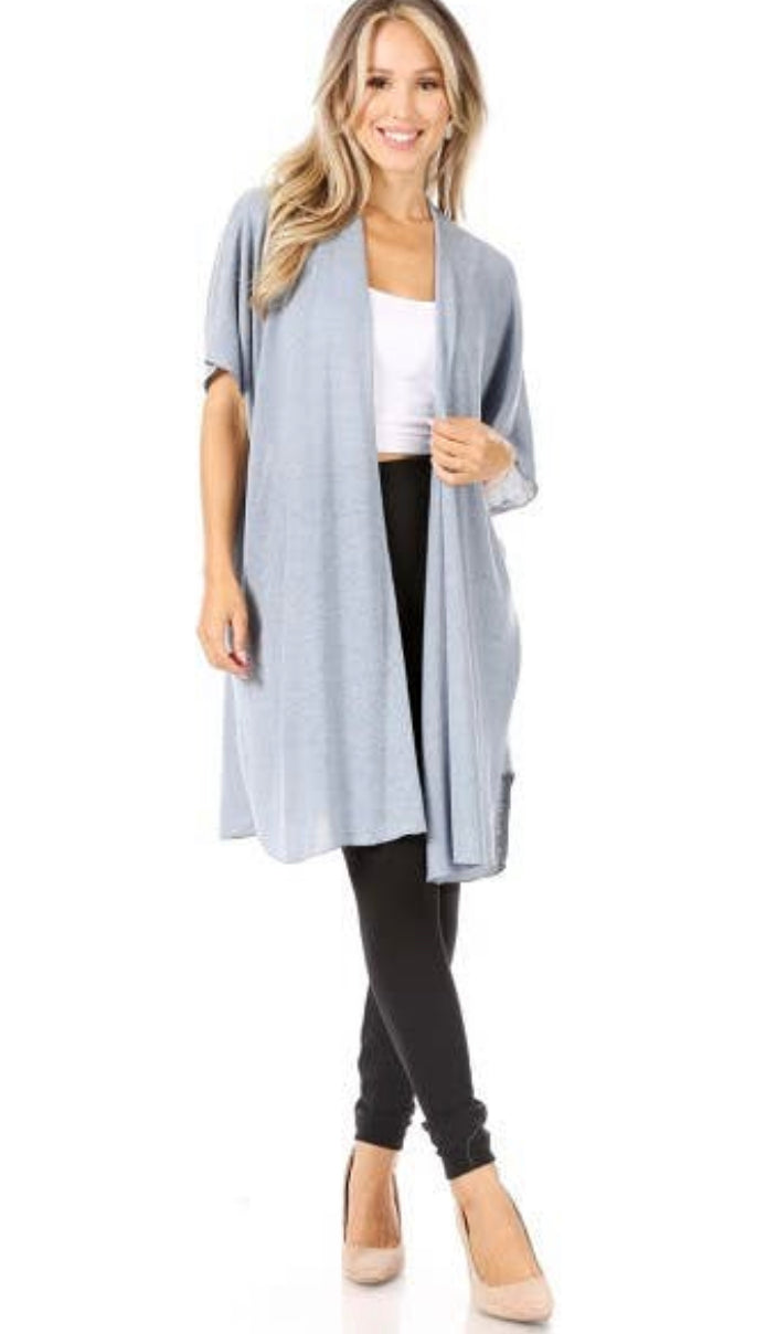 Loose Knit Soft Slate Cardigan