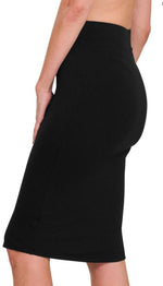 Black Stretch Pencil Skirt