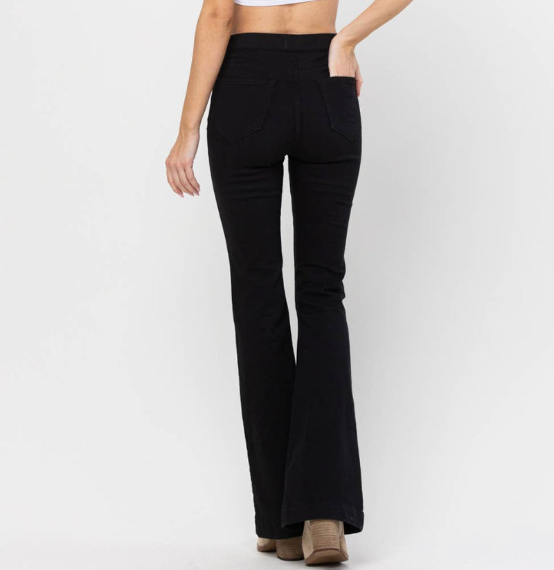 Black Stretch Flare Denim Jeggings