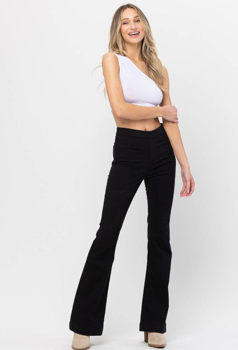 Black Stretch Flare Denim Jeggings