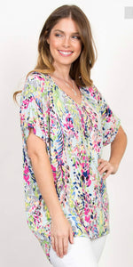 Lime Mix Spring Dolman Tunic